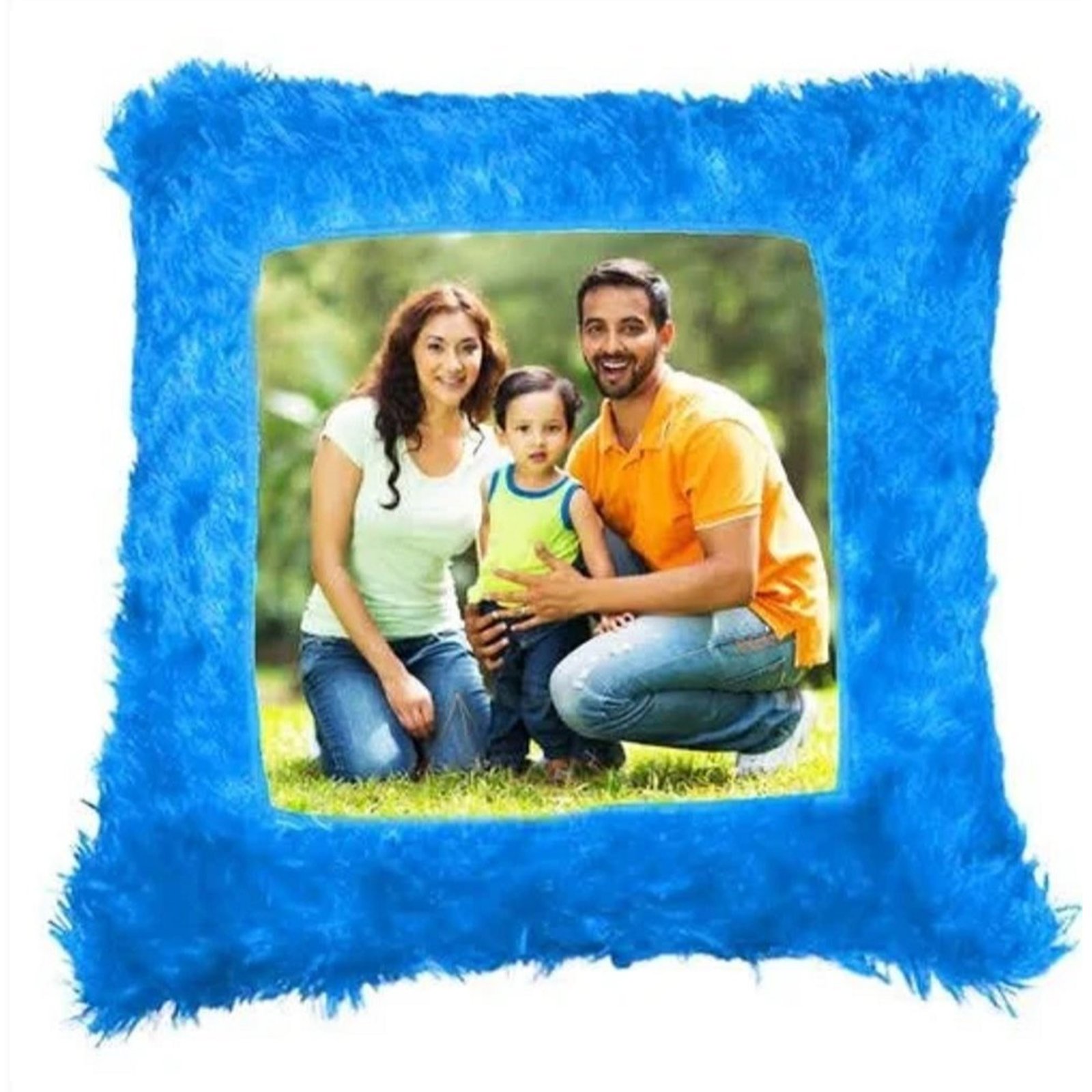 Blue Furr Square Pillow